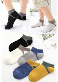 Resim Bgk 5 Çift Renkli Bebek Kısa Çorap Çok Renkli 