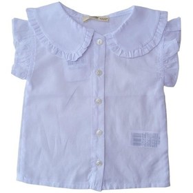 Resim Çikoby Kız Bebek Çocuk Pamuklu Düşük Kol Fırfırlı Gömlek-12598-beyaz Beyaz 