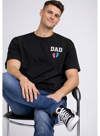Resim Nevermind Anne Baba Kombini Mom Dad Baskılı Çift Tişört Oversize Unisex 2 L Siyah - Beyaz 