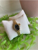 Resim Ebruli Renkli Kadranlı Kalp Charmlı Gold Saat 