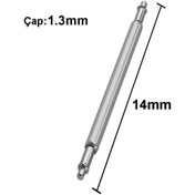 Resim Koodmax 30 Adet Paslanmaz Çelik Yaylı Kol Saati Kordon Pimi Susta - 1.3mm 14mm 