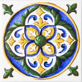 Resim Can Seramik 10*10 cm CÇ-102 Kütahya Çini Karo ( 5'li 1 Paket ) 