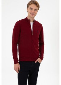 Resim U.S. Polo Assn. Erkek Slim Fit Bordo Triko Hırka 50313684-VR014 