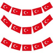 Resim 1 Adet 40lı Flama Şeklinde Ipli Türk Bayrağı 