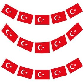 Resim 1 Adet 40lı Flama Şeklinde Ipli Türk Bayrağı 
