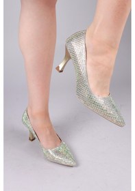 Resim Birikon Nowra Taşlı Stiletto Gold-8453 Gold 