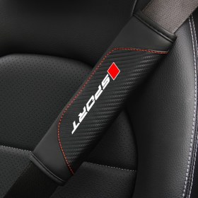 Resim For Audi for bmw Mercedes for VOLKSWAGEN araçları için evrensel deri omuz askı yastıklarıyla dolgulu 2'li Karbon Fiber Araç Koltuk Kemeri Ped Kılıfı 