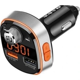 Resim S-Link SL-BT235 Bluetooth V5.0 FM Transmitter LED Ekran Çift USB Hızlı Şarj Desteği 