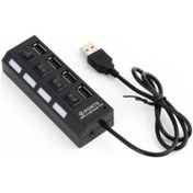 Resim 4 Port Usb 2.0 Hub Çoklayıcı Işıklı Usb çoğaltıcı Switch Port 