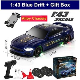 Resim 1/64 2.4g Yüksek Hızlı Drift Rc Araba 4wd Uzaktan Kumanda Araba Dört 1-43 Blue Box Mavi 