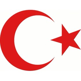 Resim Türk Bayrağı Oto Sticker Kırmızı 23X17 cm 