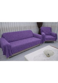Resim Mandaş Şönil Dokuma Koltuk Örtüsü Maxi Takım 3+3+1+1 Mor Mor 