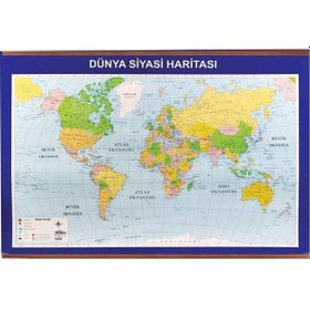 Resim Dünya Siyasi Ve Fiziki Haritası Çıtalı Standart 