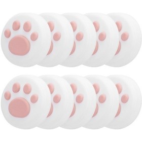 Resim Vkemall Ps4/xbox/switch Uyumlu Kedi Ayak Desenli Silikon Joystick Kapağı - Kaydırma Önleyici, Koruyucu, Yumuşak Dokunuş 10 Adet, Açık Renk 