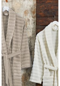 Resim Elart Soft Bornoz Aile Seti 6 Parça 70x135 Cm Bej-krem Bej 