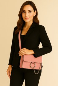 Resim ŞIK VE MUTLU Clutch Nubuk Vegan Deri Çanta 