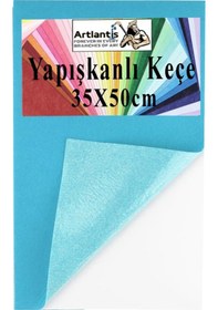 Resim Yapışkanlı Keçe 35x50 Cm 1 Adet 2.0 Mm Kendinden Yapışkanlı Renkli Hobi Keçesi Elişi Keçe Kumaşı Anasınıfı Kreş Etkinlik Açık Mavi 