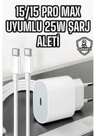 Resim Techmrt Apple iOS Uyumlu Type-c Girişli Hızlı Şarj 15/15 Pro Max Adaptör Ve Kablosu 