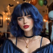 Resim Renkli Kısa Düz Saç Peruk Sentetik Klipsli Saç Uzatmaları Günlük Kullanım İçin Zarif Doğal Görünümlü Halloween Noel, Cosplay, Mat Bitiş, Yüksek Sıcaklık 