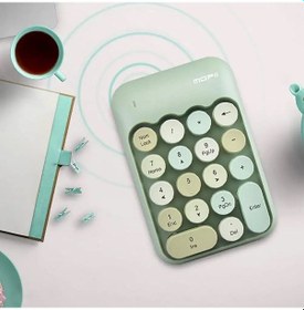 Resim Renkli Daktilo Tarzı Vintage Kablosuz Wıreless Numeric Keypad 18 Tuşlu Sayısal Klavye Numpad 