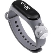 Resim Hermoso Çocuk Saatleri LED Dijital Bilek Saati Çocuk Spor Saat Gri (Yurt Dışından) 