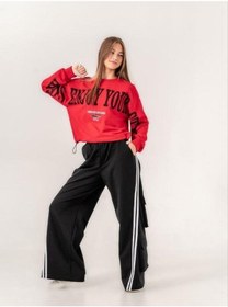 Resim Kız Çocuk Enjoy Baskılı 2 İplik Sweatshirt-15351 Kırmızı 