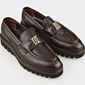 Resim Elle Shoes Kahve Deri Erkek Klasik Loafer 