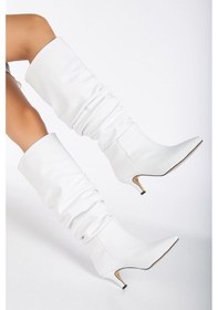 Resim Lema Topuklu Çizme Beyaz 