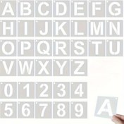 Resim 36 Adet Tekrar Kullanılabilir Alfabe Şablonları - Sanat ve El Sanatları Malzemeleri 