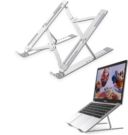 Resim MAROKEN Notebook Standı Ayarlanabilir Laptop Macbook Yükseltme Altlık Pc Soğutma Fan Metal Tutucu Aksesuar 