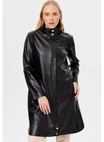 Resim İçi Nubuk Kaplı Deri Ceket Mont Siyah-siyah Siyah 