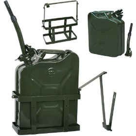 Resim BİTERSE 3 Lü Yakıt Ekipman Seti 20 Litre Çelik Benzin Bidonu + Kilit Mekanizmalı Sabitlenebilir Sepet + Dold 