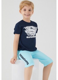 Resim SuperMan L1562-3 Çocuk Lacivert Alt Üst Takım 