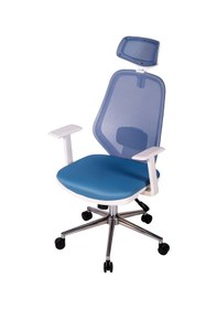 Resim Ofisbazaar Dali Beyaz Fileli Yönetici Koltuğu Ergonomik Başlıklı Ofis Koltuğu Açık Mavi Mavi 