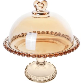 Resim Karaca Glory Cam Amber Ayaklı Kek Standı 19 cm 