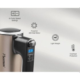 Resim El Mikseri,6 Hız Seviyesi,turbo Fonksiyon, Lcd Ekran, 400w, Paslanmaz Çelik Çırpıcı 