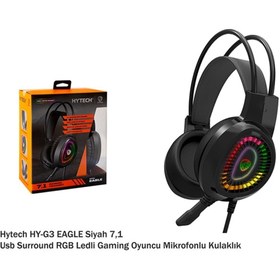 Resim Hytech Kulaklık Hy-g3 Eagle Siyah 7.1 Usb Surround Rgb Ledli Gaming Oyuncu Mikrafonlu Kula 