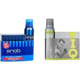 Resim Snob Classic + IQ Erkek Parfüm EDT 2 x 100 ML + Sprey Deodorant 2 x 150 ML 