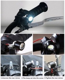 Resim 2 Adet 12v 3w Kırmızı Kartal Gözü Motosiklet Led Flaşör Işık Seti 