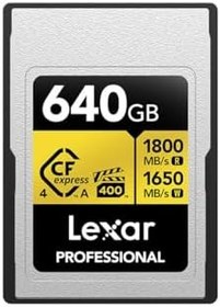 Resim Lexar 640GB Profesyonel GOLD CFexpress 4.0 Tip A Hafıza Kartı 