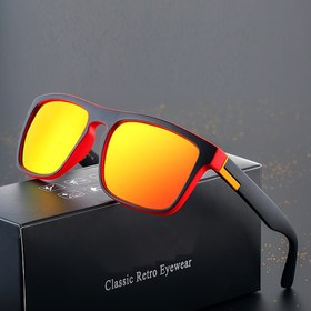 Resim Super Klasik Unisex Retro Kare Renkli Şık Büyük Boy Erkek Kadınlar İçin Anti-Parlama Alışveriş Gözlükleri Lüks Tasarımcı Buz Mavisi Turuncu Kırmızı Ayna Lensler 