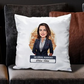 Resim Karikatürlü En Güzel Bankacı Yastık 