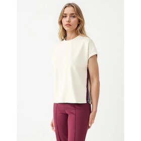 Resim Jimmy Key Bisiklet Yaka Şerit Detaylı Kadın T-Shirt (5WW275600) 
