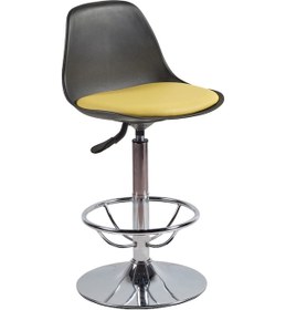 Resim Ofiscombin Ofis Büro Mutfak Yüksek Sırtlı Amortisörlü Pistonlu Bar Tabure Sari Deri 00047499836 