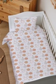 Resim Organik Çarşaflı Bebek Nevresim Takımı (100x150) - Minik Tatlı Meyveler 100 x 150 