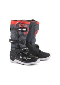Resim Alpinestars Tech 7s Kros Çocuk Motosiklet Botu Siyah Gri Kırmızı 