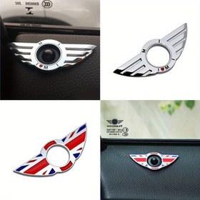 Resim Mini Cooper için Uyumlu Metal Kanat Rozeti Kapı Kilidi Rozet Etiketleri - Dayanıklı Araç Kapı Vurgu Çıkartmaları, Kolay Kurulum, F53 F54 F55 F57 R50 R52 R56 R60 R57 Modelleri ile Uyumlu 
