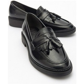 Resim Luvi Shoes Lily Siyah Mat Rugan Kadın Loafer Siyah 