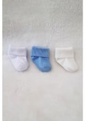Resim 3lü Kız Erkek Bebek Yenidoğan Çorap Pamuklu Likralı Esnek 001 