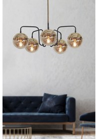 Resim Siesta 5 Li Gold-siyah Metal Gövde Bal Rengi Camlı Tasarım Lü... Gold 